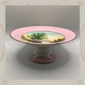 Vintage Hand Painted Noritake Footed Compote or Pedestaled Dessert Stand